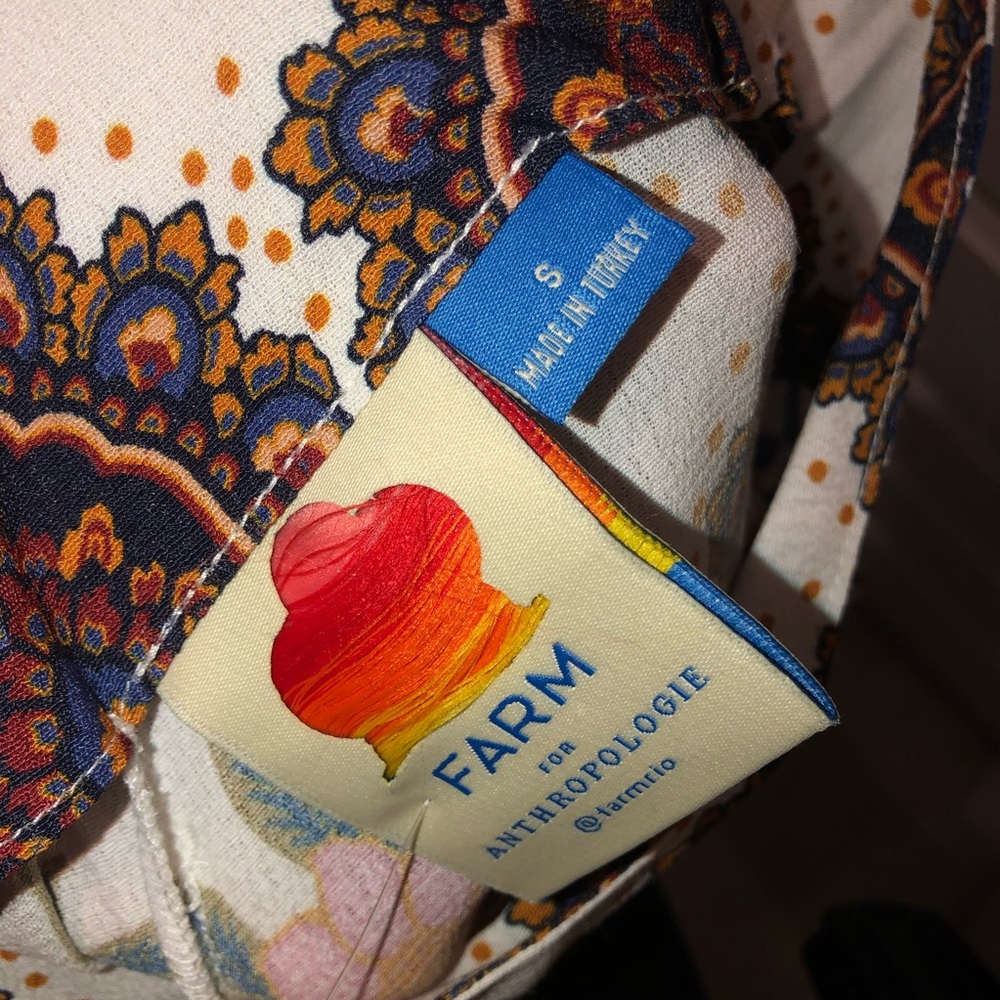 New Farm Rio x Anthropologie Wide Leg Printed Palazzo Pants Trousers sz S - Picture 7 of 10